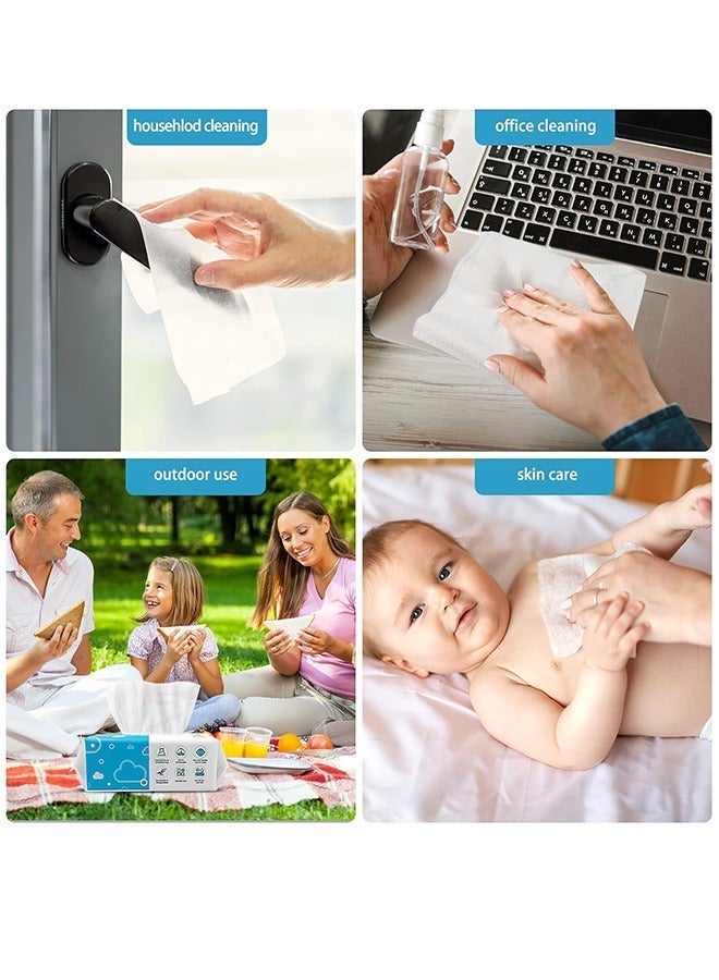 وجه للاستخدام مرة واحدة، مناديل وجه قطنية 100%، مناديل جافة لإزالة المكياج فائقة النعومة، مناديل سميكة لتنظيف الوجه، مناديل وجه يومية لطيفة على البشرة، منشفة وجه نظيفة قابلة للتحلل الحيوي، مناديل وجه ناعمة محمولة للبشرة الحساسة ولتنظيف الوجه للأطفال والعناية الشخصية والسفر (20*15 سم) - Image 3